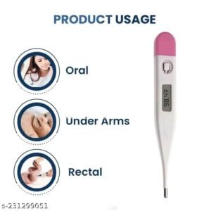 Digital Thermometer for Oral & Underarm Temperature | Quick Reading in Celsius & Fahrenheit | Water Resistant with Buzzer & Memory 1 Digital Thermometer